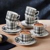 Espresso&Turkish Coffee Cup Sets | Karaca Karaca Eden 12 Piece Porcelain Espresso Turkish Coffee Cup Set For 6 People, 100Ml, Multi