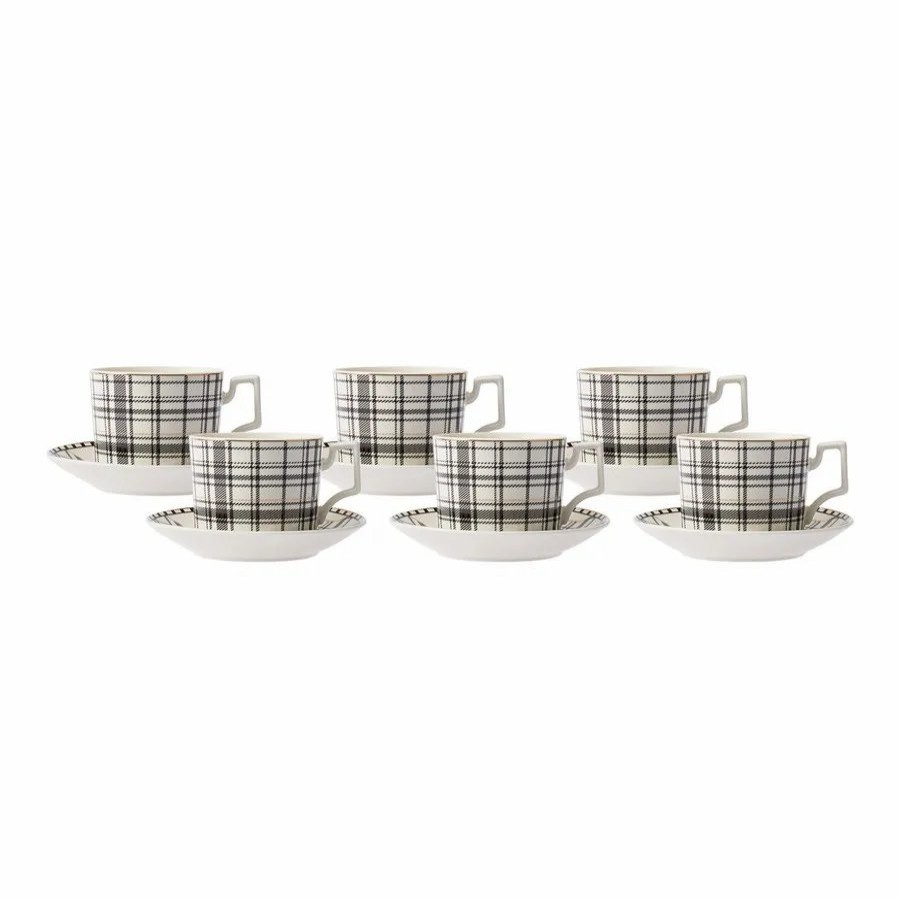 Espresso&Turkish Coffee Cup Sets | Karaca Karaca Eden 12 Piece Porcelain Espresso Turkish Coffee Cup Set For 6 People, 100Ml, Multi