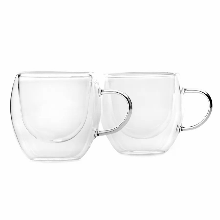 Coffee Glasses | Karaca Karaca Double Wall Borosilicate Glass Esspresso Cup Set For 2 People, 80Ml, Transparent