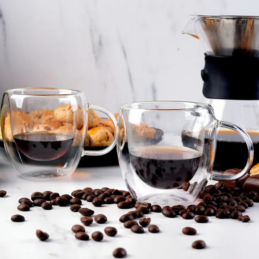 Coffee Glasses | Karaca Karaca Double Wall Borosilicate Glass Esspresso Cup Set For 2 People, 80Ml, Transparent