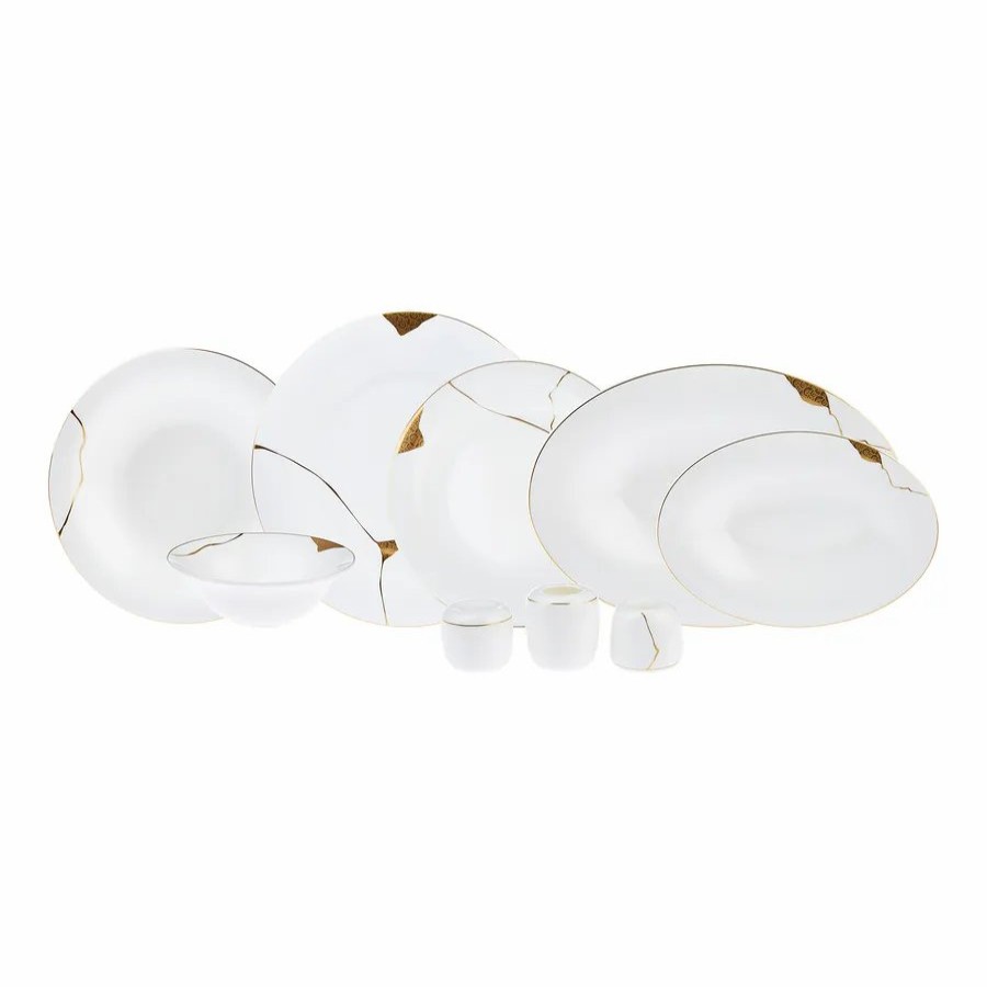 Fine Pearl Dinner Sets | Karaca Karaca Fine Pearl Quora 58-Piece Dinner Set For 12 People, Multi