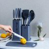 Knife Block Sets | Karaca Karaca Gusto 12 Piece Knife Block Set, Kitchen Utensil Set With Block And Chopping Board, Grey