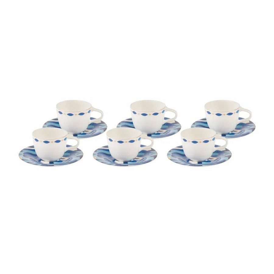 Espresso&Turkish Coffee Cup Sets | Karaca Karaca Fine Pearl Azur 12 Piece Espresso Turkish Coffee Cup For 6 People, 100Ml, Multi