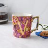 Mugs | Karaca Karaca Flower Porcelain Letter V Mug, 350Ml, Multi