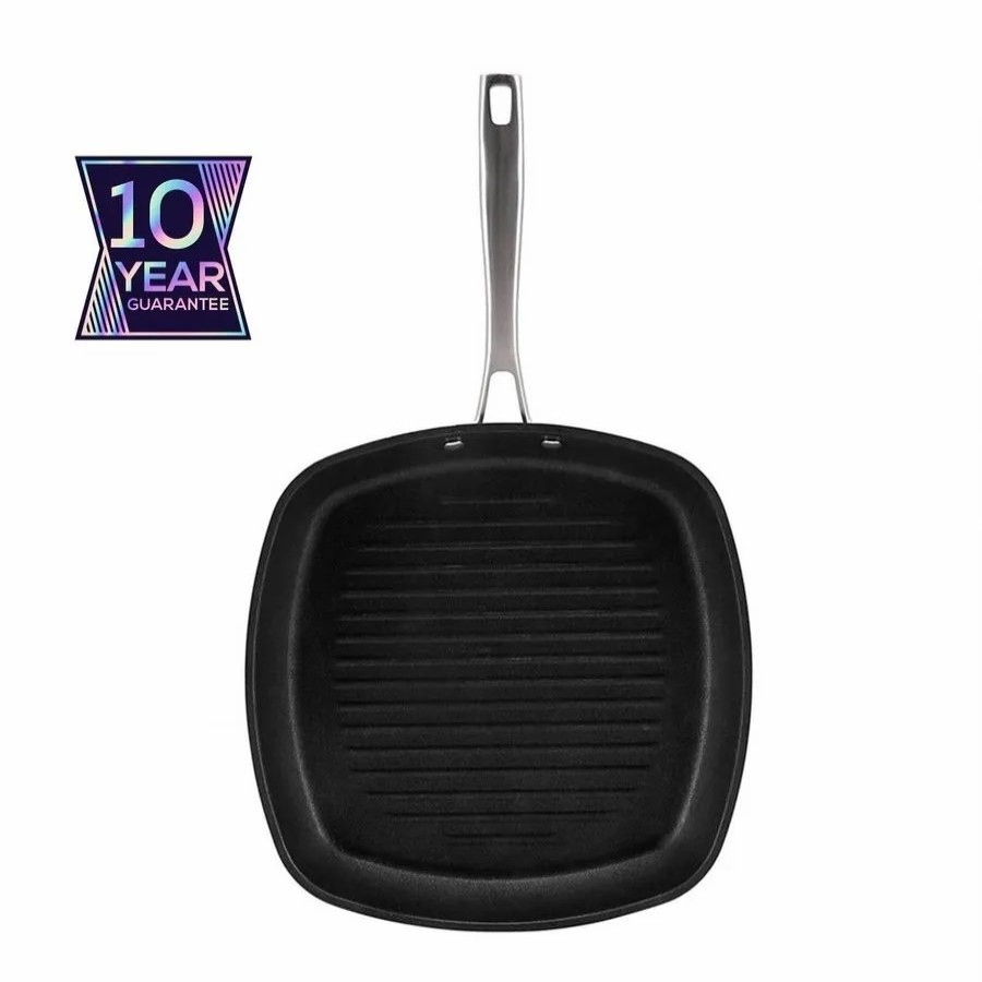 Pans | Karaca Karaca Biodiamond Pro Non-Stick Induction Griddle Pan, 28Cm, Black