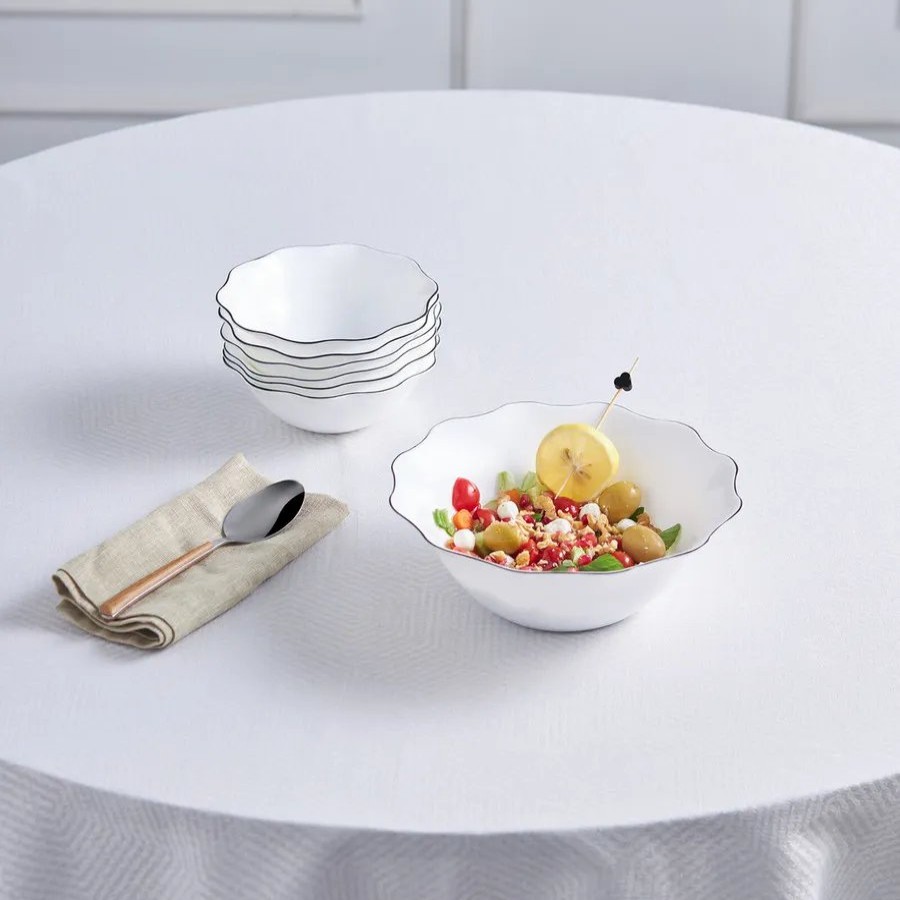 Bowls | Karaca Karaca Lina 7 Piece Glass Salad Service Set, White