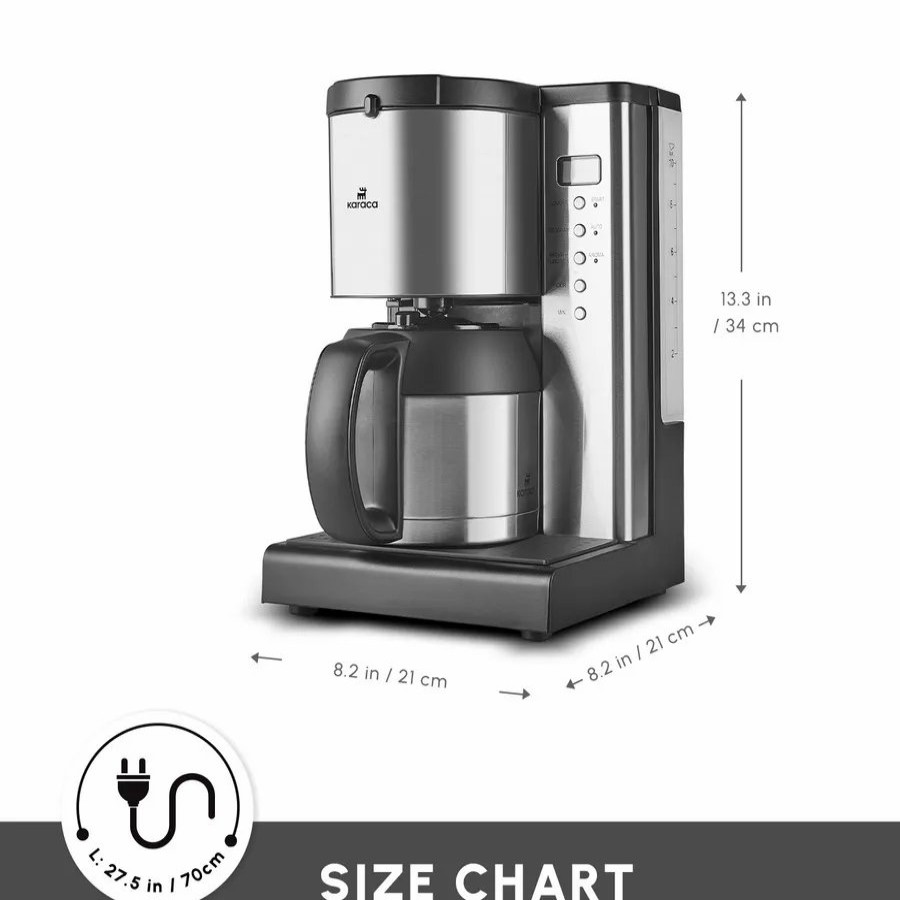 Coffee Machines | Karaca Karaca Coffee Art Aroma Filter Coffee Machine, Inox Black