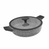 Pots | Karaca Karaca Serra Biogranite Induction Shallow Casserole With Lid, 28Cm, Grey