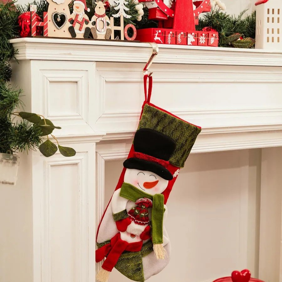 Ornaments | Karaca Home Karaca Home New Year Christmas Snowman Gift Stocking Sock Decoration, 47Cm, Multi