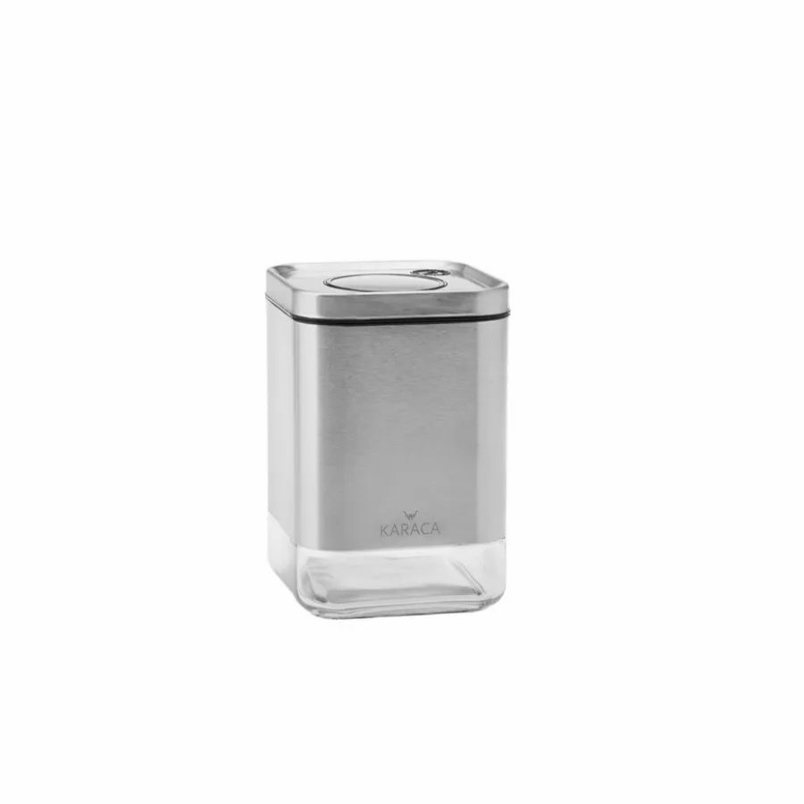 Storage Containers | Karaca Karaca Avangart Inox Glass Storage Container, Small, Silver Transparent