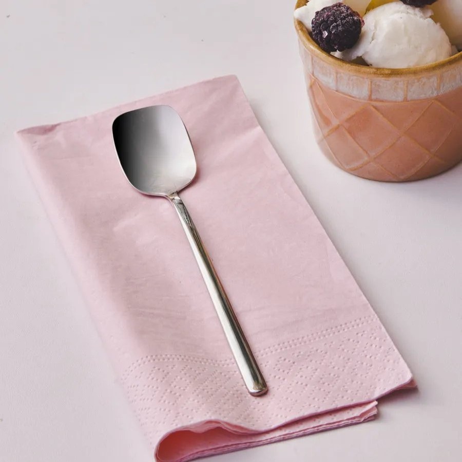 Mix And Match Cutlery | Karaca Karaca Bead Stainless Steel Ice Cream Spoon, 16Cm, Silver