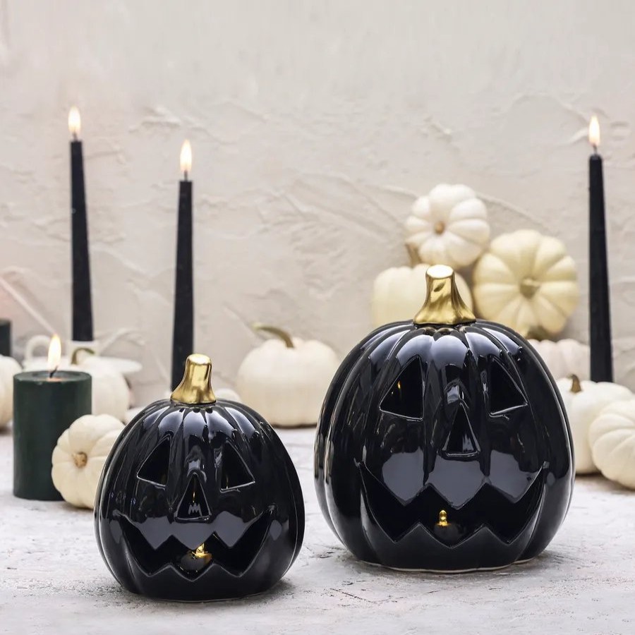 Ornaments | Karaca Karaca Halloween Led Light Trinket, 15Cm, Black Gold