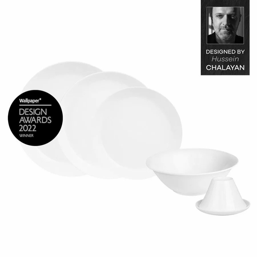 Fine Pearl Dinner Sets | Karaca Karaca Hussein Chalayan Digital 6-Piece Fine Pearl Dinner Set For 1 Person, White