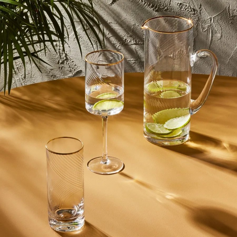 Mixed Glass Sets | Karaca Karaca Ares 25 Piece Glass Set For 12 People, Transparent Gold