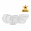 New Generation Bone China Dinner Sets | Karaca Karaca Red Carpet Collection Streamline Sunset 59-Piece New Generation Bone China Dinner Set For 12 People, White Gold