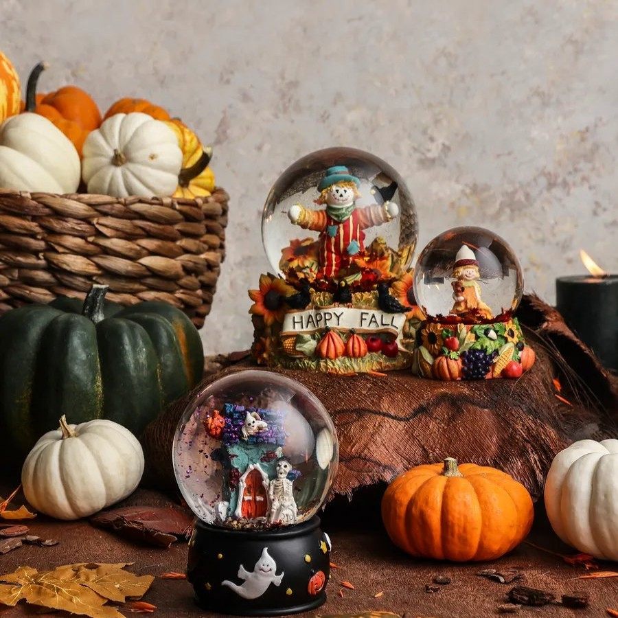 Ornaments | Karaca Home Karaca Halloween Scare Crow Ceramic Snow Globe, 100Mm, Multi