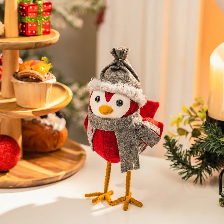 Ornaments | Karaca Home Karaca Home New Year Christmas Robin Bird Plush Toy Decoration, 23Cm, Multi