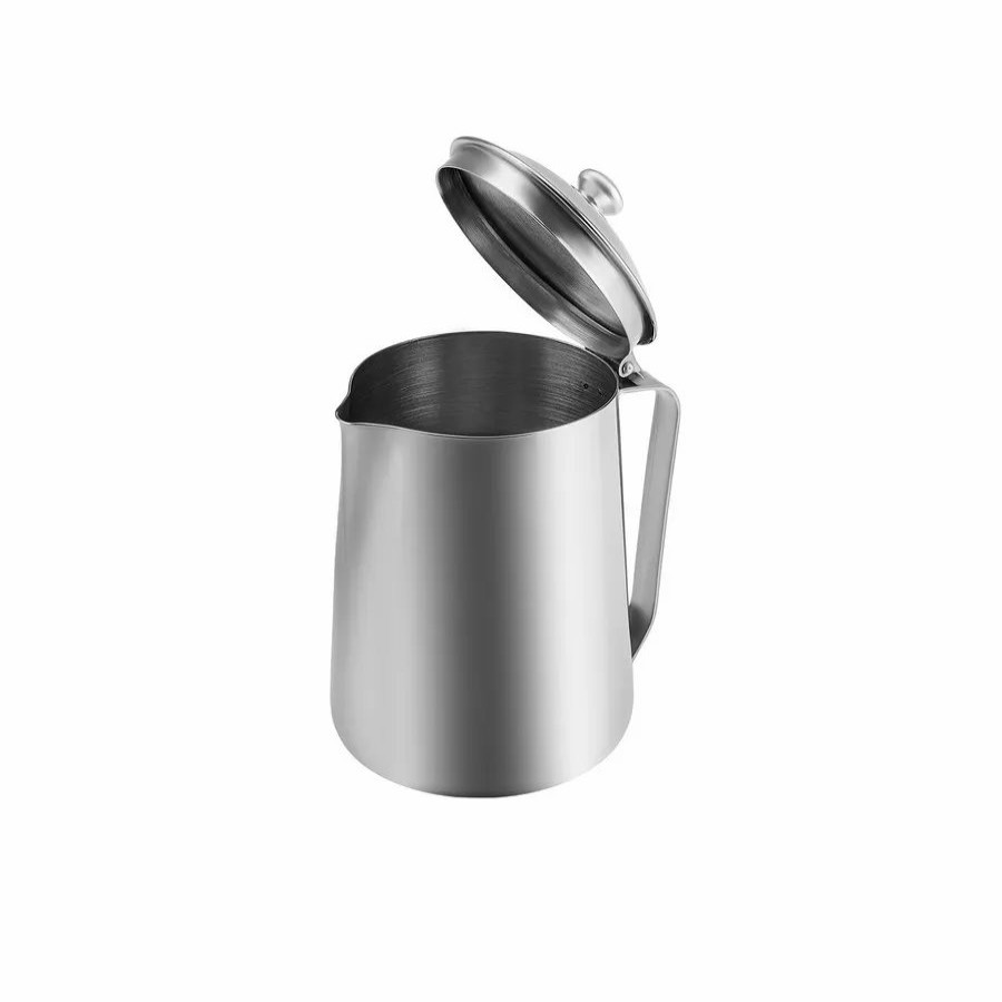 Cafetieres | Karaca Karaca Barista Stainless Steel Milk Jug With Lid, 1.5L, Silver