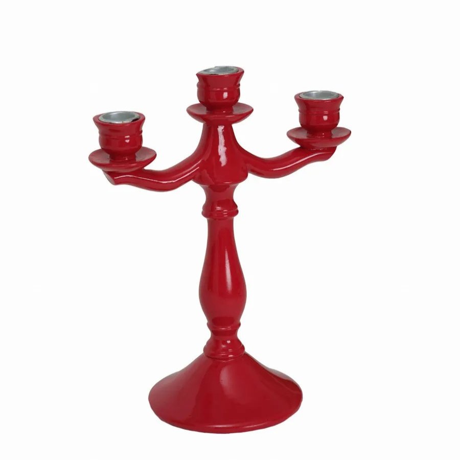 Candle Holder | Karaca Home Karaca Home Pop-Art 3 Arm Candlestick, 19Cmx11.4Cmx24.5Cm, Red