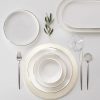 New Generation Bone China Dinner Sets | Karaca Karaca Streamline Gracio 59-Piece New Generation Bone China Dinner Set For 12 People, White Platinum