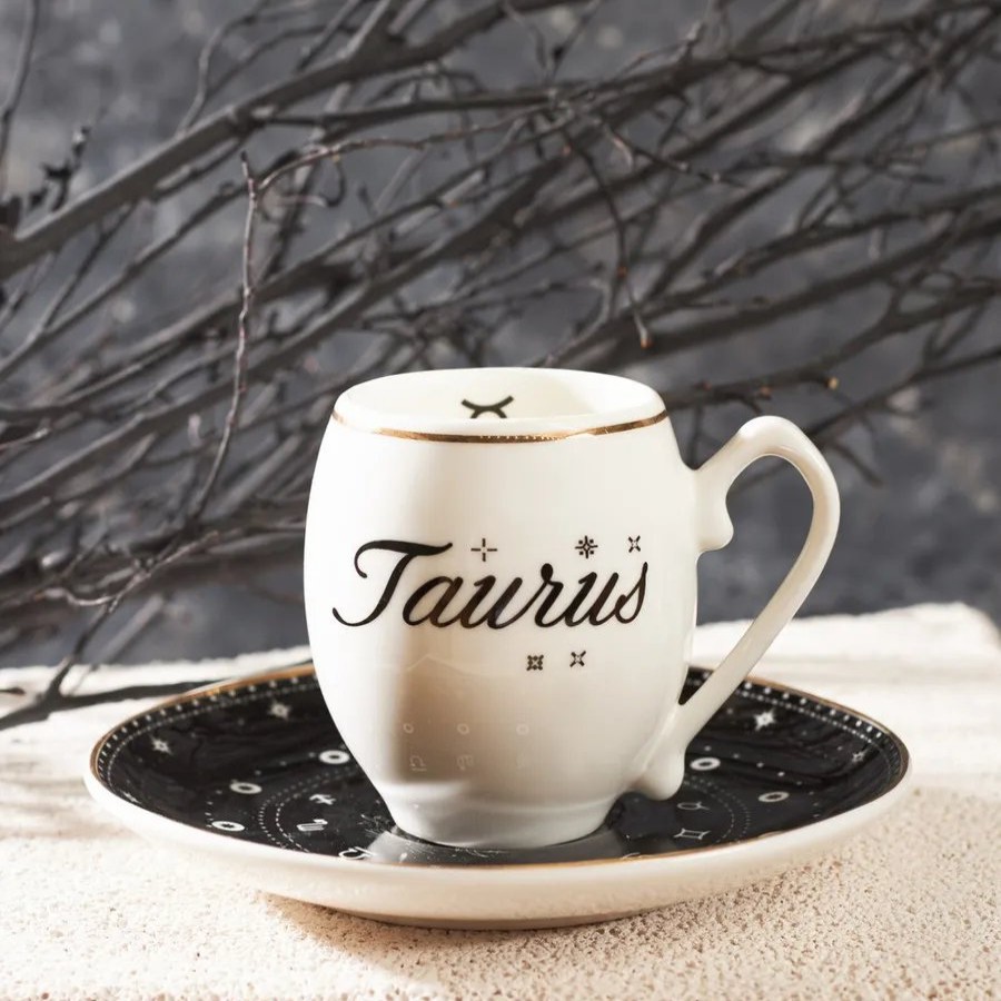 Cups & Saucers | Karaca Karaca Signs Of The Zodiac Taurus Porcelain Espresso Turkish Coffee Cup, 90Ml, Multi