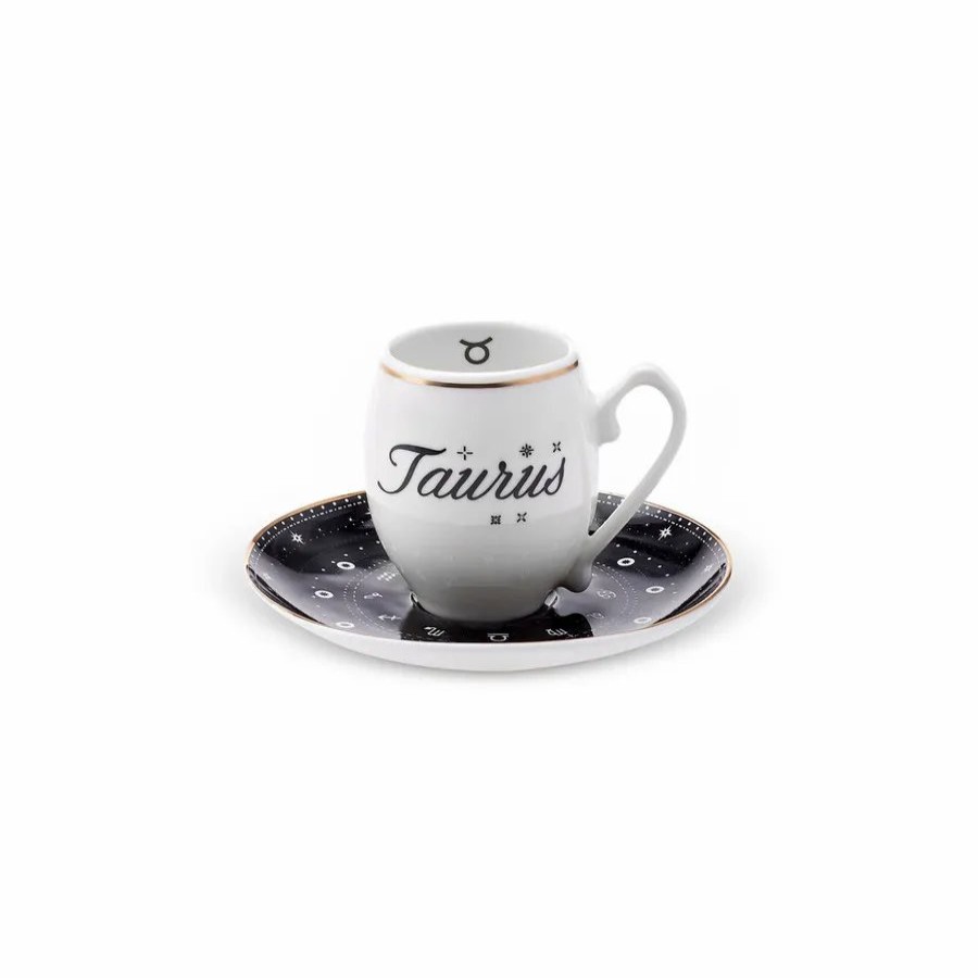 Cups & Saucers | Karaca Karaca Signs Of The Zodiac Taurus Porcelain Espresso Turkish Coffee Cup, 90Ml, Multi