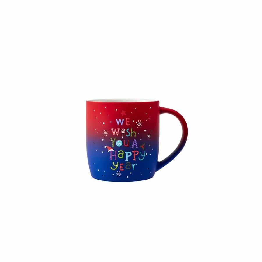 Mugs | Karaca Karaca New Year Christmas Soft Touch Porcelain Mug, 340Ml, Red Multi