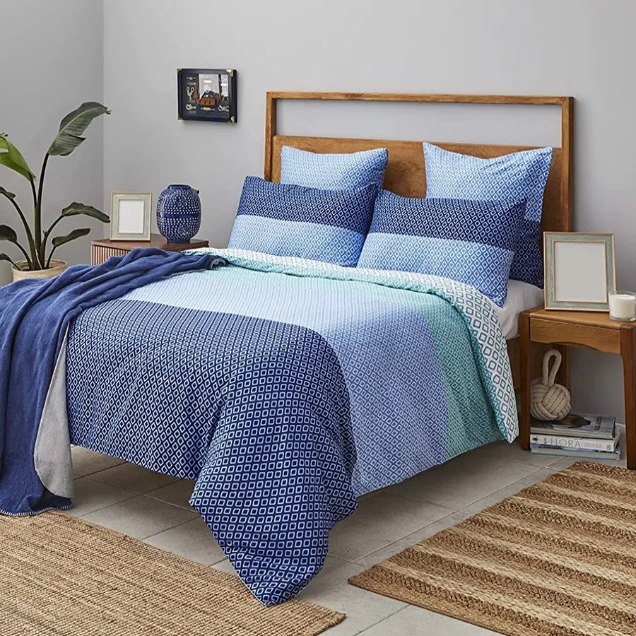 Duvet Cover Sets | Nautica Home Nautica Grace 100% Turkish Cotton Duvet Cover Set, King, 230Cmx220Cm, Blue Multi