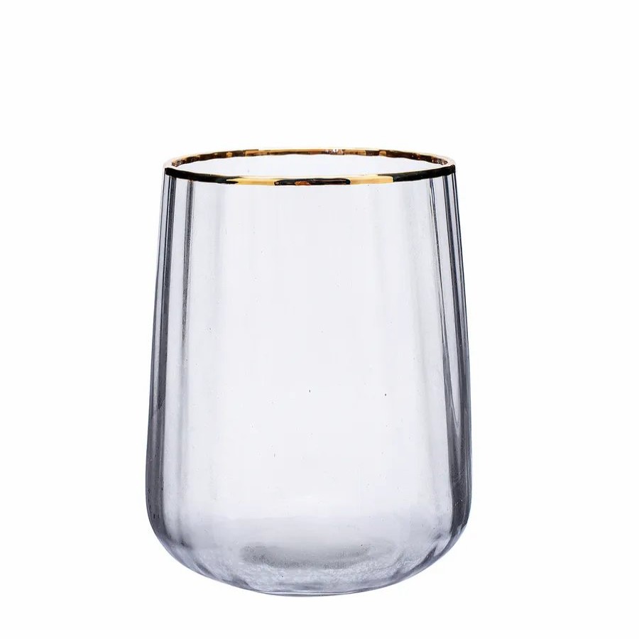 Tumbler Glasses | Karaca Karaca Misty Line Glass Tumbler Glass, 450Ml, Grey Transparent Gold