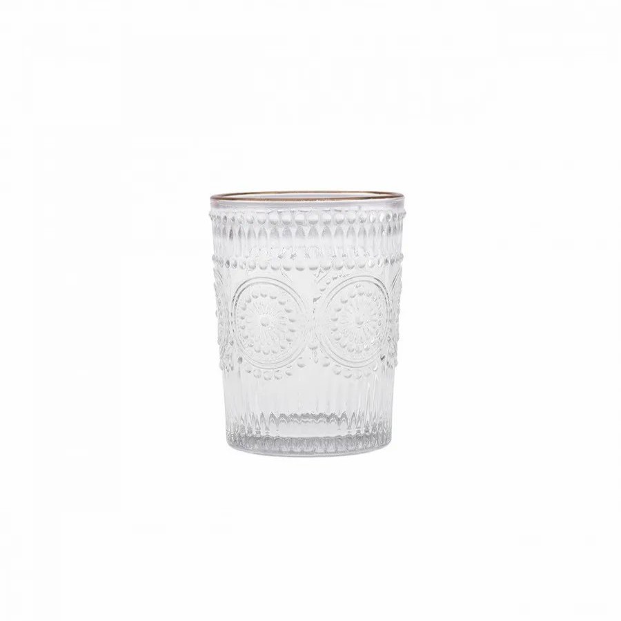 Tumbler Glasses | Karaca Karaca Sunflower 6 Piece Glass Tumbler Glass Set, 250Ml, Transparent Gold