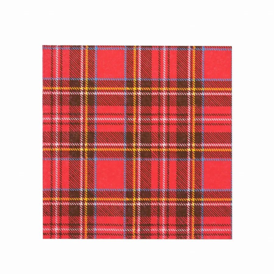 Paper Napkins | Karaca Home Karaca Home New Year Christmas Scottish 20 Piece Paper Napkin Set, 33Cmx33Cm, Red Multi