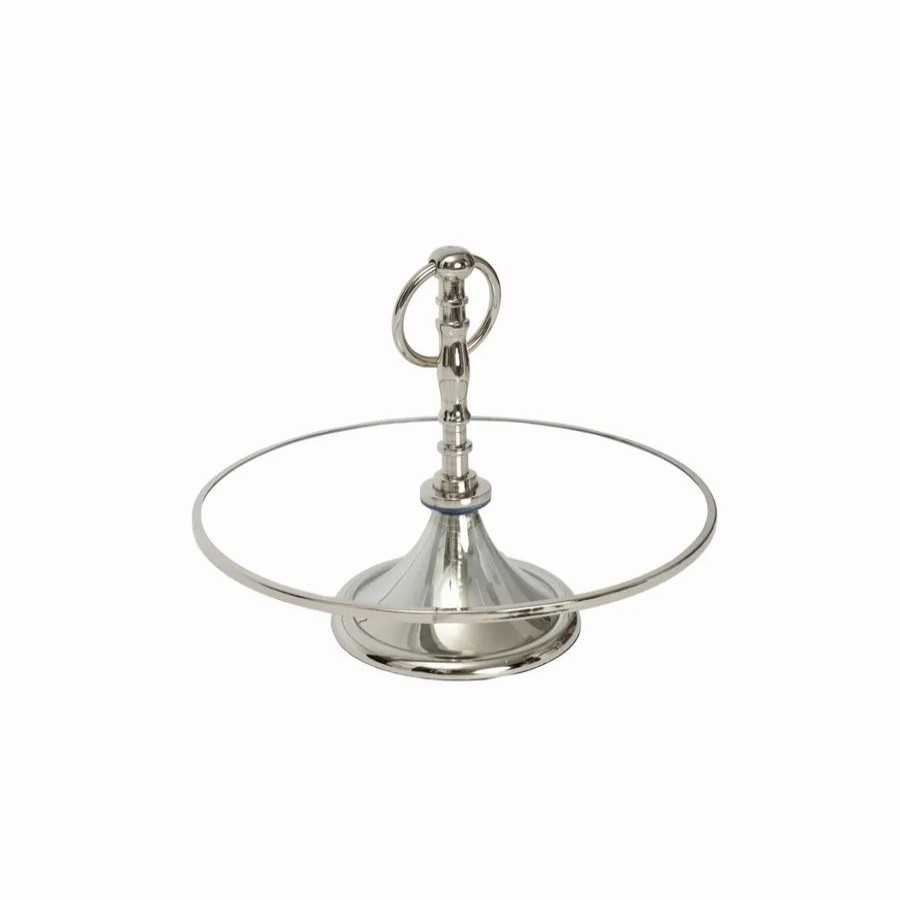 Serving Platters | Karaca Home Karaca Home Line Glass Decorative Cake Stand, 25Cm, Silver Transparent