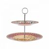 Serveware Sets | Karaca Karaca X Arslantepe Porcelain 2-Tier Cake Stand, 27Cmx21Cm, Orange Multi