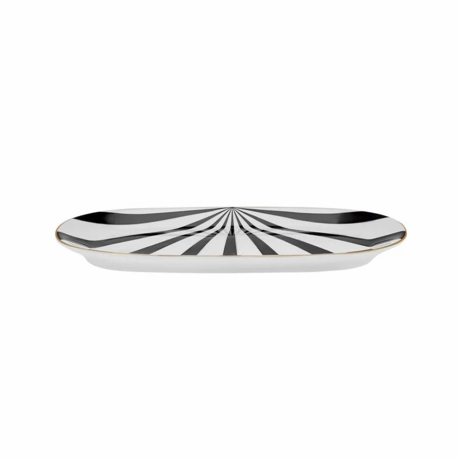 Serving Platters | Karaca Karaca Circus Porcelain Serving Platter, 20Cm, White Black Gold