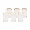 Coffee Glasses | Karaca Karaca 6 Piece Glass Small Water Glass Set, Gold Transparent