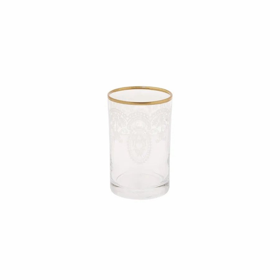 Coffee Glasses | Karaca Karaca 6 Piece Glass Small Water Glass Set, Gold Transparent