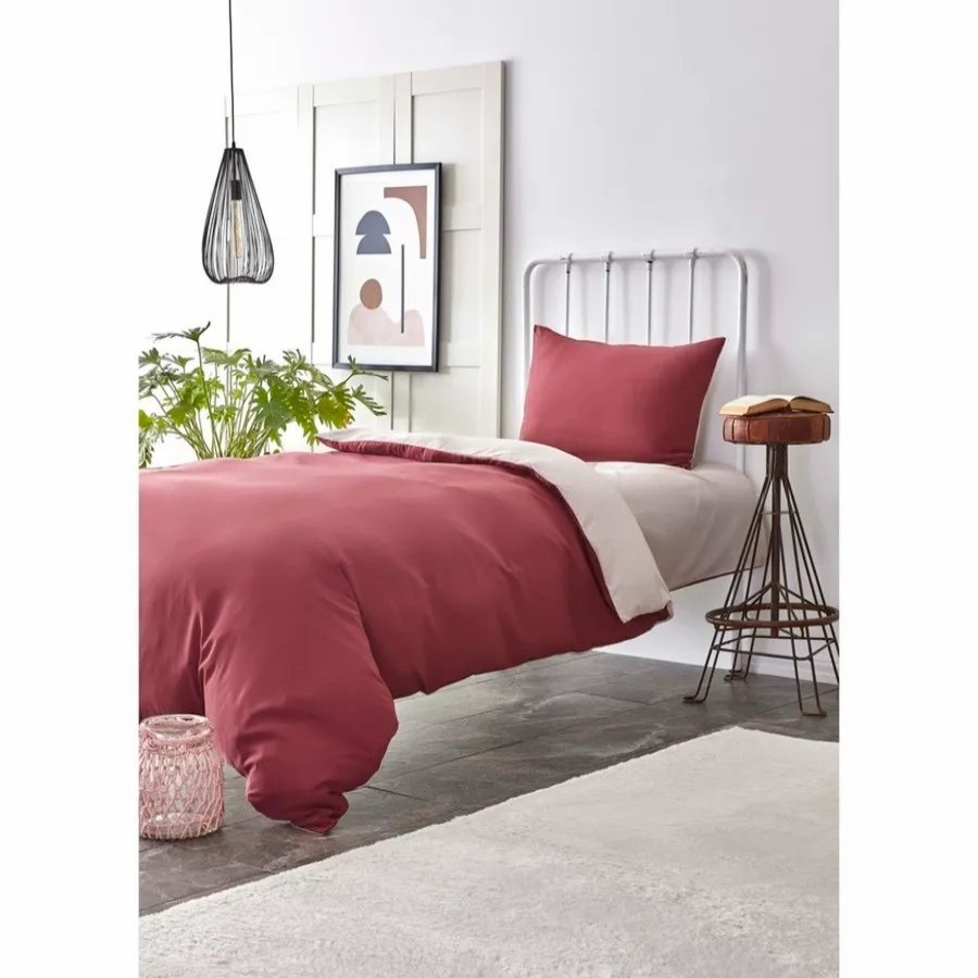 Duvet Cover Sets | Karaca Karaca Home Duvet Cover Set, Single, Burgundy Beige