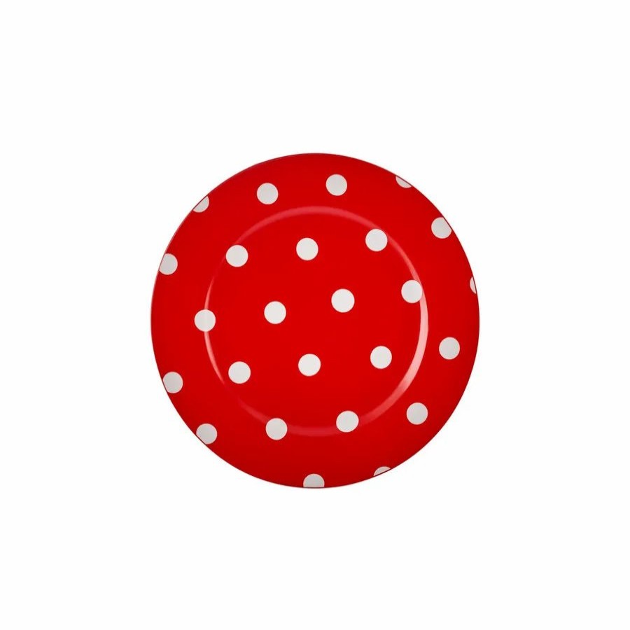 Side Plates | Karaca Karaca Polka Dot Porcelain Side Plate, 19Cm, Red Multi