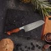 Knives | Karaca Karaca Virtuoso Rudis Force Damascus Santoku Knife, 18Cm, Brown Silver