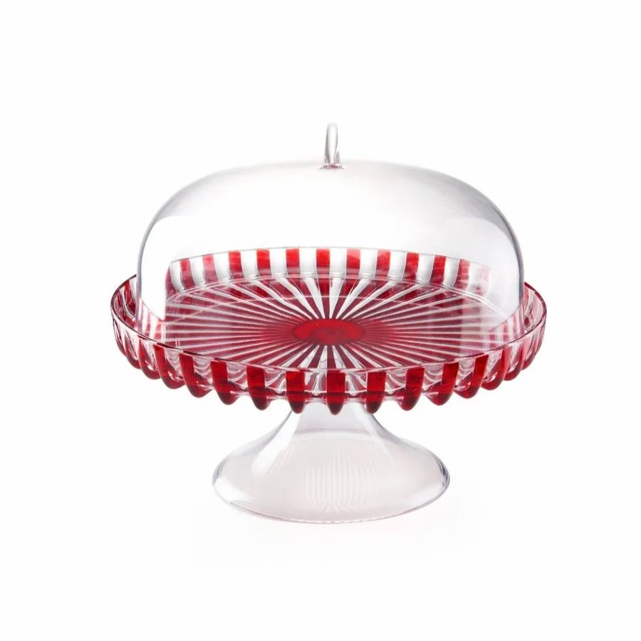 Serveware Sets | Guzzini Guzzini Dolce Vita Cake Dome With Stand, 31Cm, Red