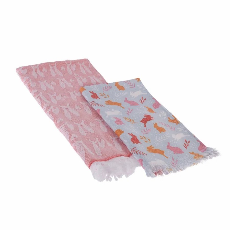 Towel Sets | Karaca Home Karaca Easter Bunny Ears 100% Turkish Cotton Tea Towel Set, 2 Piece, 40Cmx60Cm, Pink