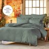 Duvet Cover Sets | Karaca Home Karaca Home Charm Bold 100% Turkish Cotton Duvet Cover Set With Bed Sheet, Double, Petrol