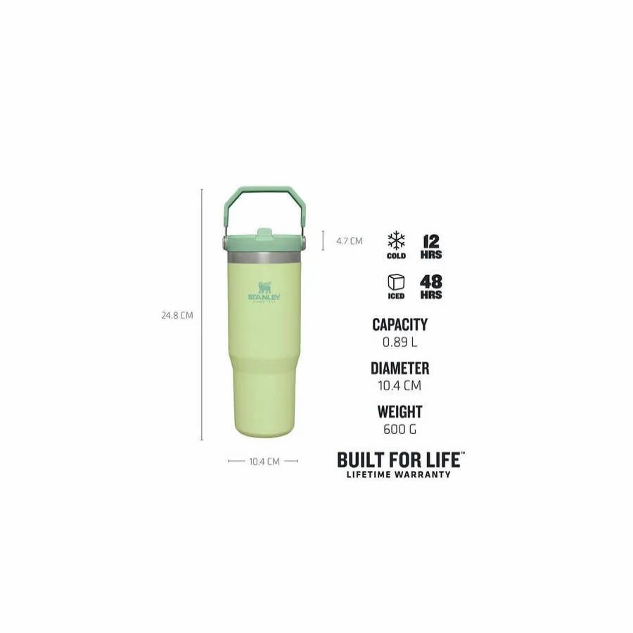 Stainless Steel Flasks | Stanley Stanley Iceflow Flip Straw Tumbler, 0.89L, Citron