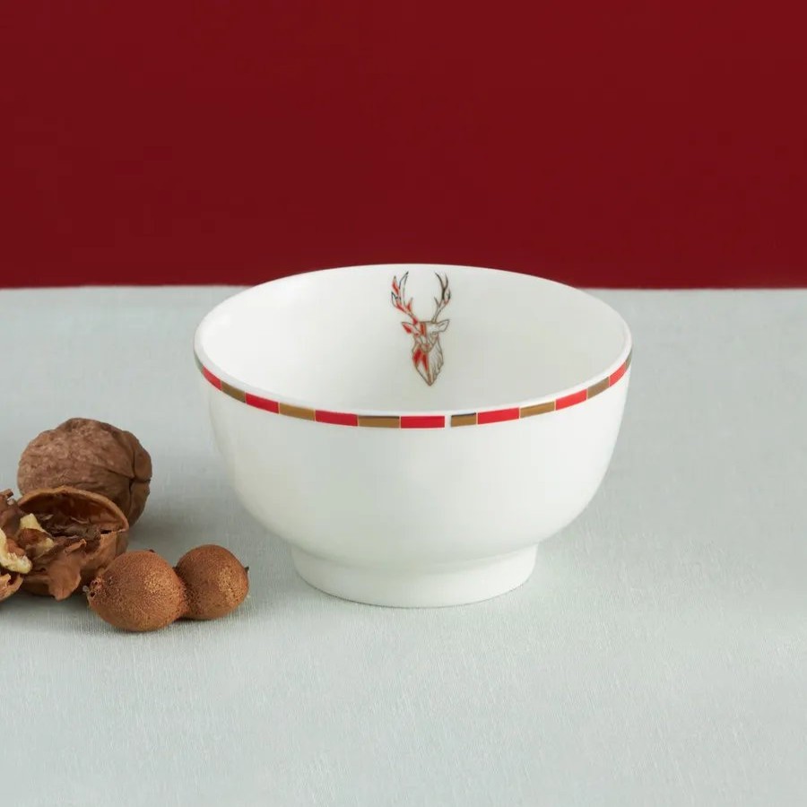 Bowls | Karaca Karaca Aries Porcelain Snack Bowl, 12Cm, Red Yellow Multi