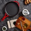 Pans | Pot Art Pot Art Cast Iron Induction Griddle Pan, 28Cm, Red