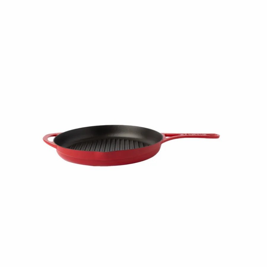 Pans | Pot Art Pot Art Cast Iron Induction Griddle Pan, 28Cm, Red