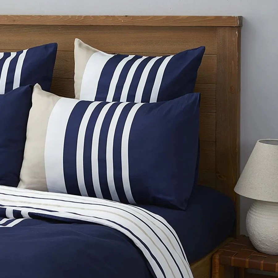 Duvet Cover Sets | Nautica Home Nautica Aport 100% Turkish Cotton Duvet Cover Set, Double, 200Cmx200Cm, Navy Blue Multi