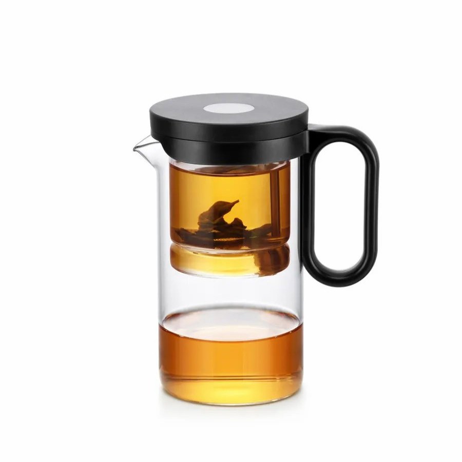 French Press | Karaca Karaca Brewy Glass Tea French Press, 500Ml, Black Transparent