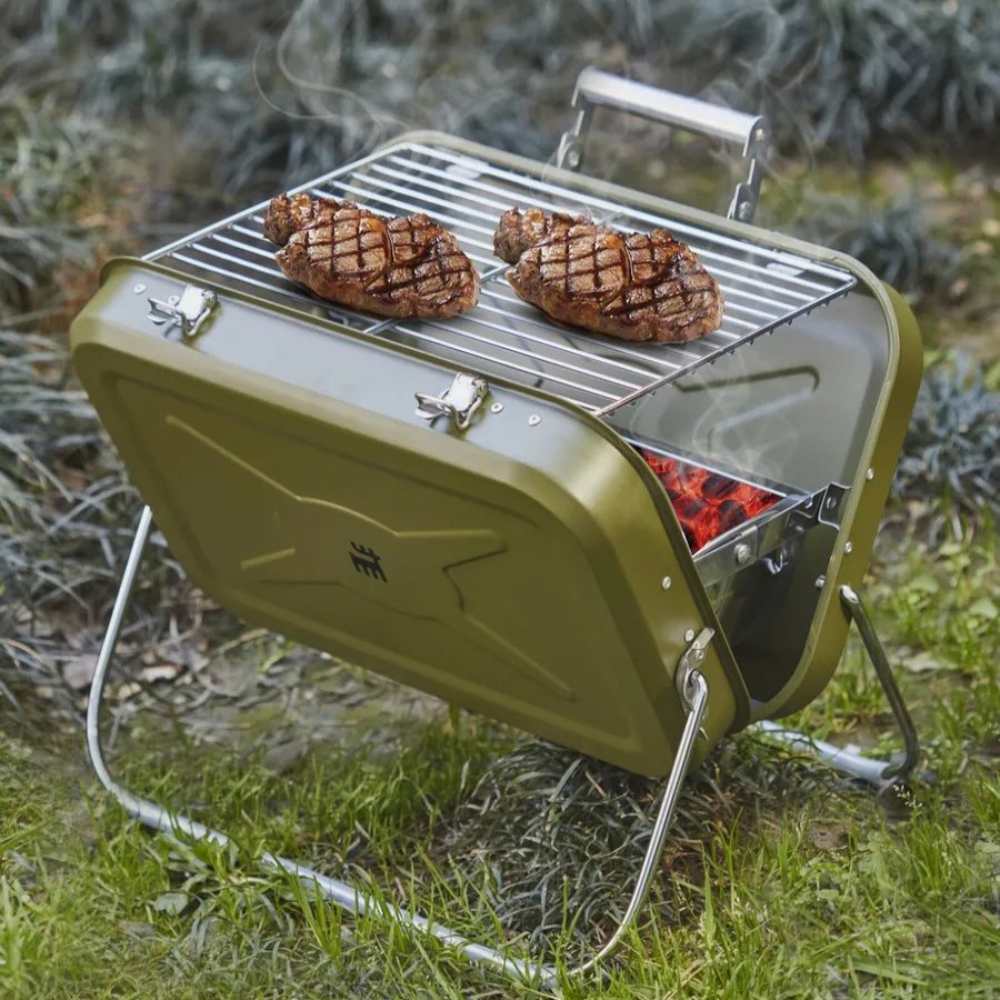 Bbqs | Karaca Karaca Portable Stainless Steel Charcoal Barbecue, 40Cm, Green