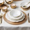 New Generation Bone China Dinner Sets | Karaca Karaca Daisy 24 Piece New Generation Bone China Dinner Set For 6 People, White Gold